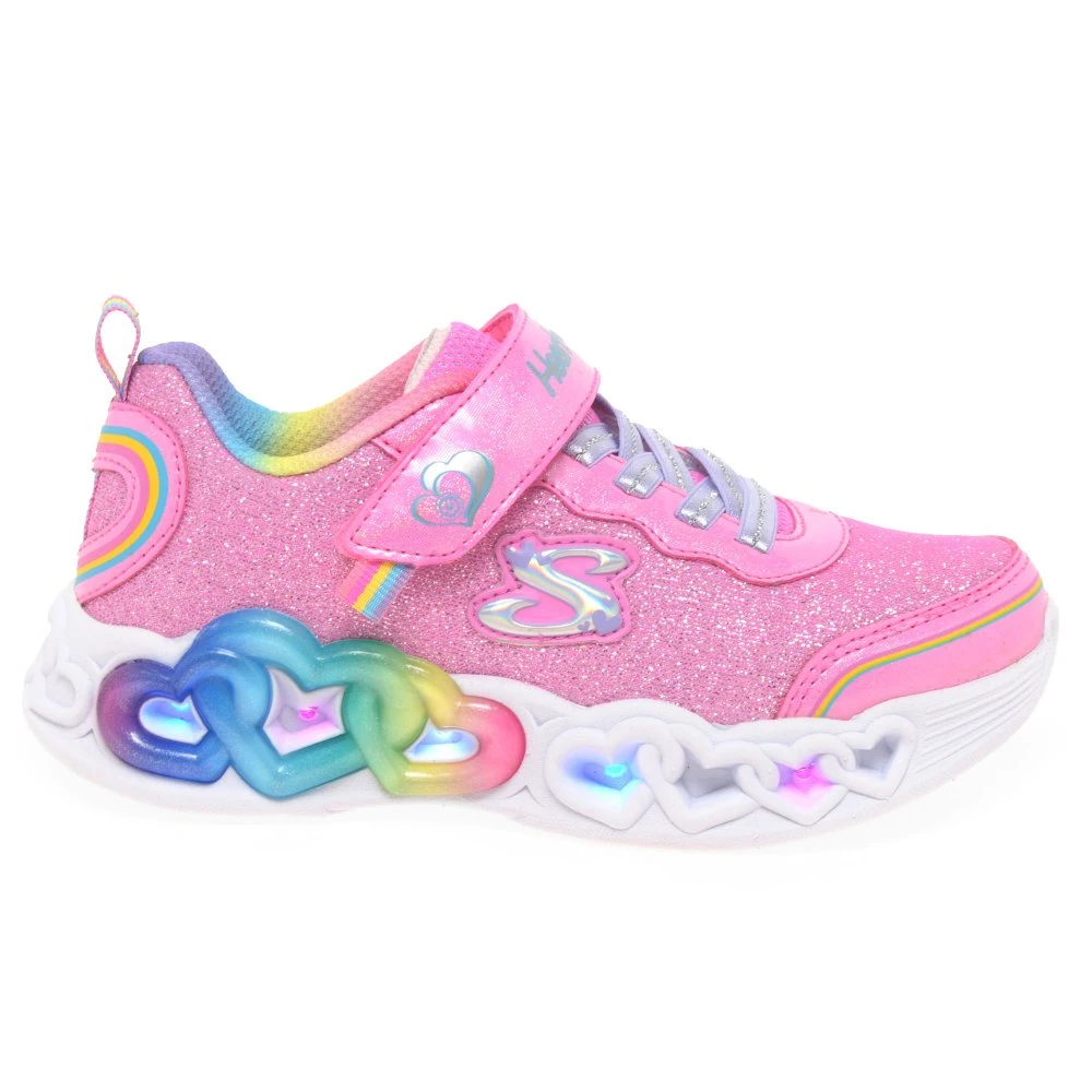 Skechers Infinite Hearts Lights Girls Youth Trainers - Image 6