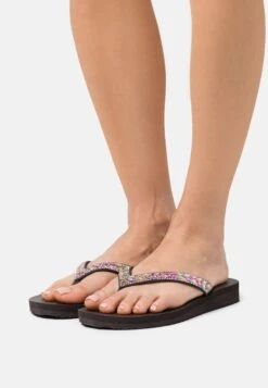 Skechers Meditation - T-Bar Sandals - Chocolate/Multi-Coloured