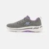 Go Walk Arch Fit Lace Up - Neutral Running Shoes - Gray/Lavender