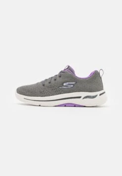 Go Walk Arch Fit Lace Up - Neutral Running Shoes - Gray/Lavender
