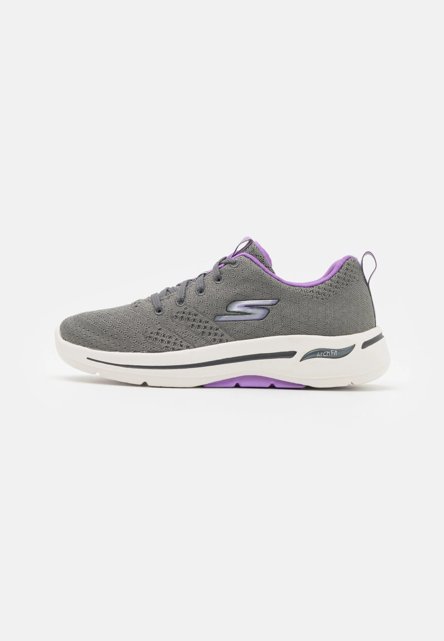 Go Walk Arch Fit Lace Up - Neutral Running Shoes - Gray/Lavender
