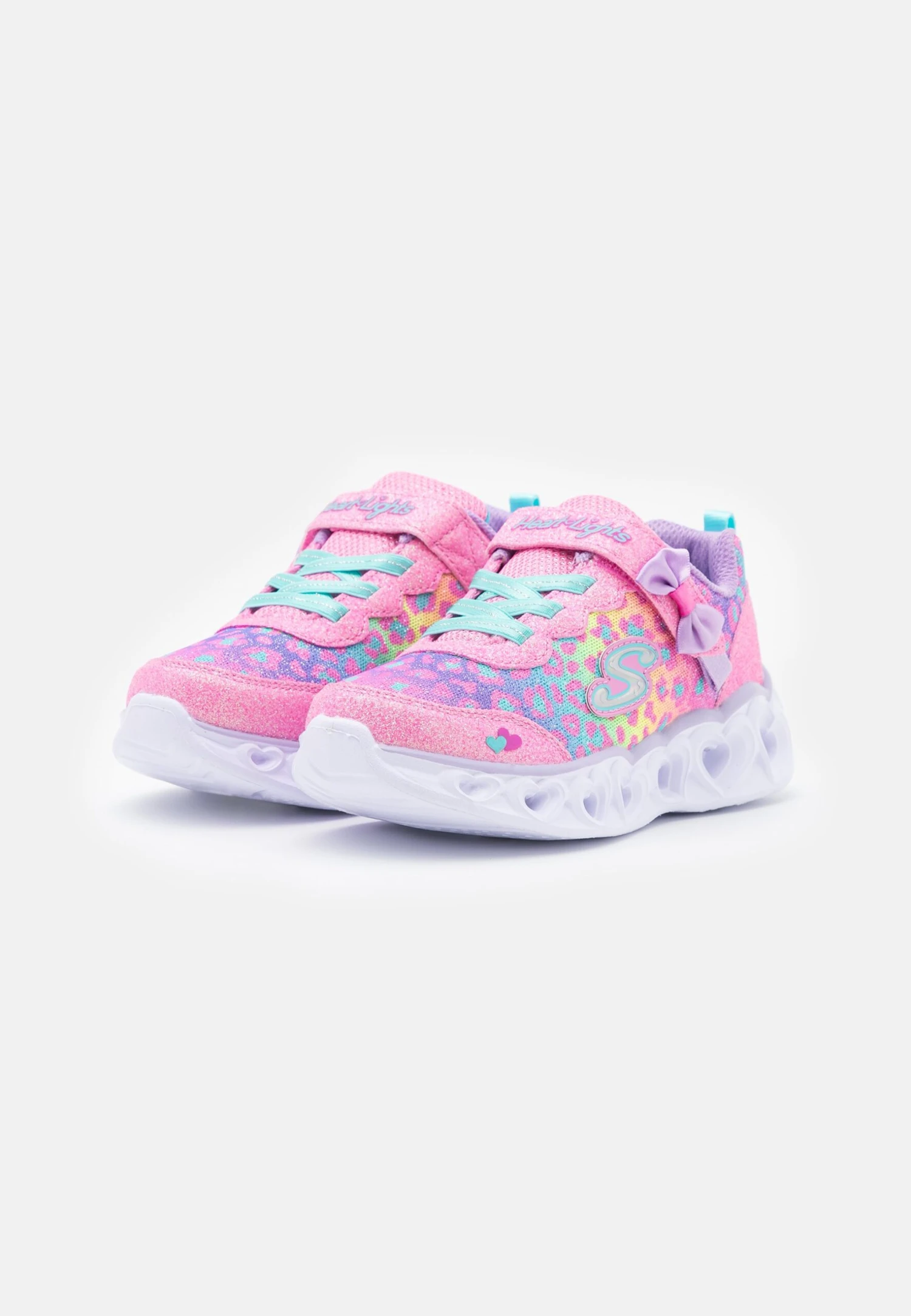 Skechers Heart Lights - Trainers - Hot Pink /Lavender/Aqua - Image 2