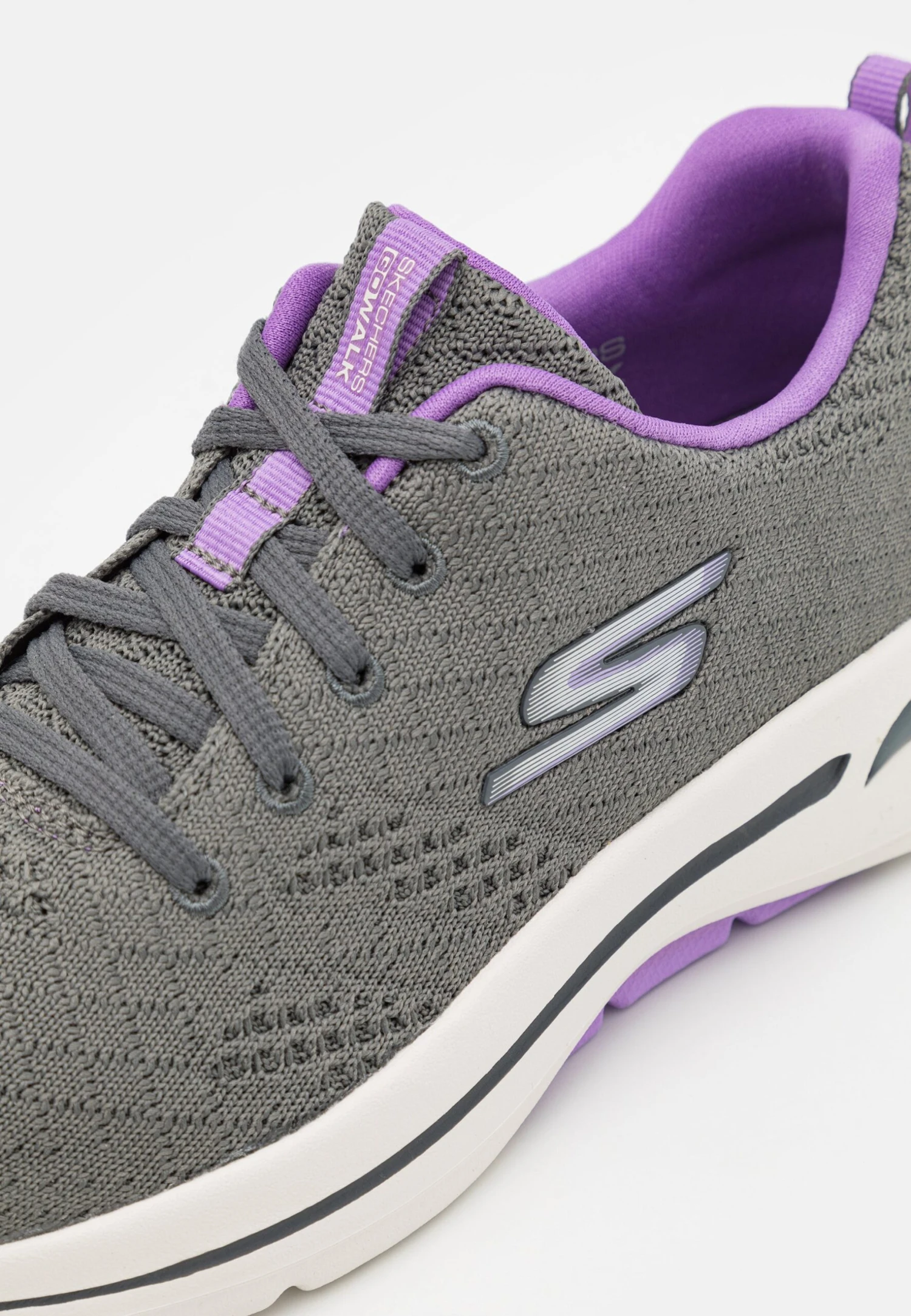 Go Walk Arch Fit Lace Up - Neutral Running Shoes - Gray/Lavender - Image 6