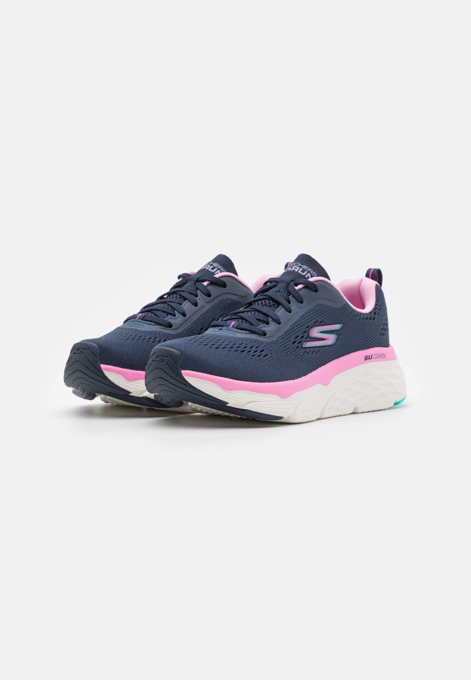 Max Cushioning Elite Lace Up - Neutral Running Shoes - Navy/Pink - Image 2