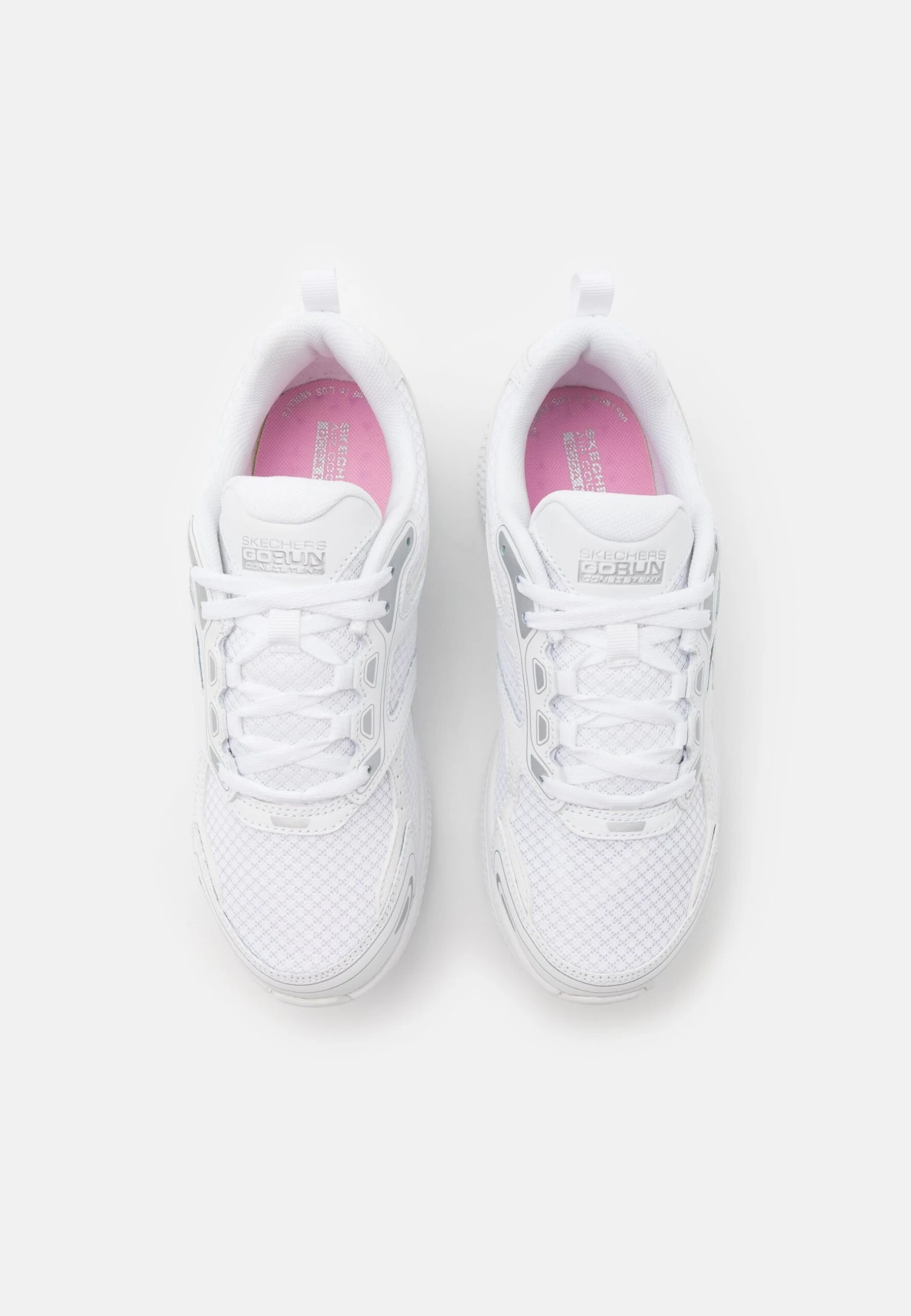 Go Run Consistent Lace Up - Neutral Running Shoes - White/Silver - Image 4