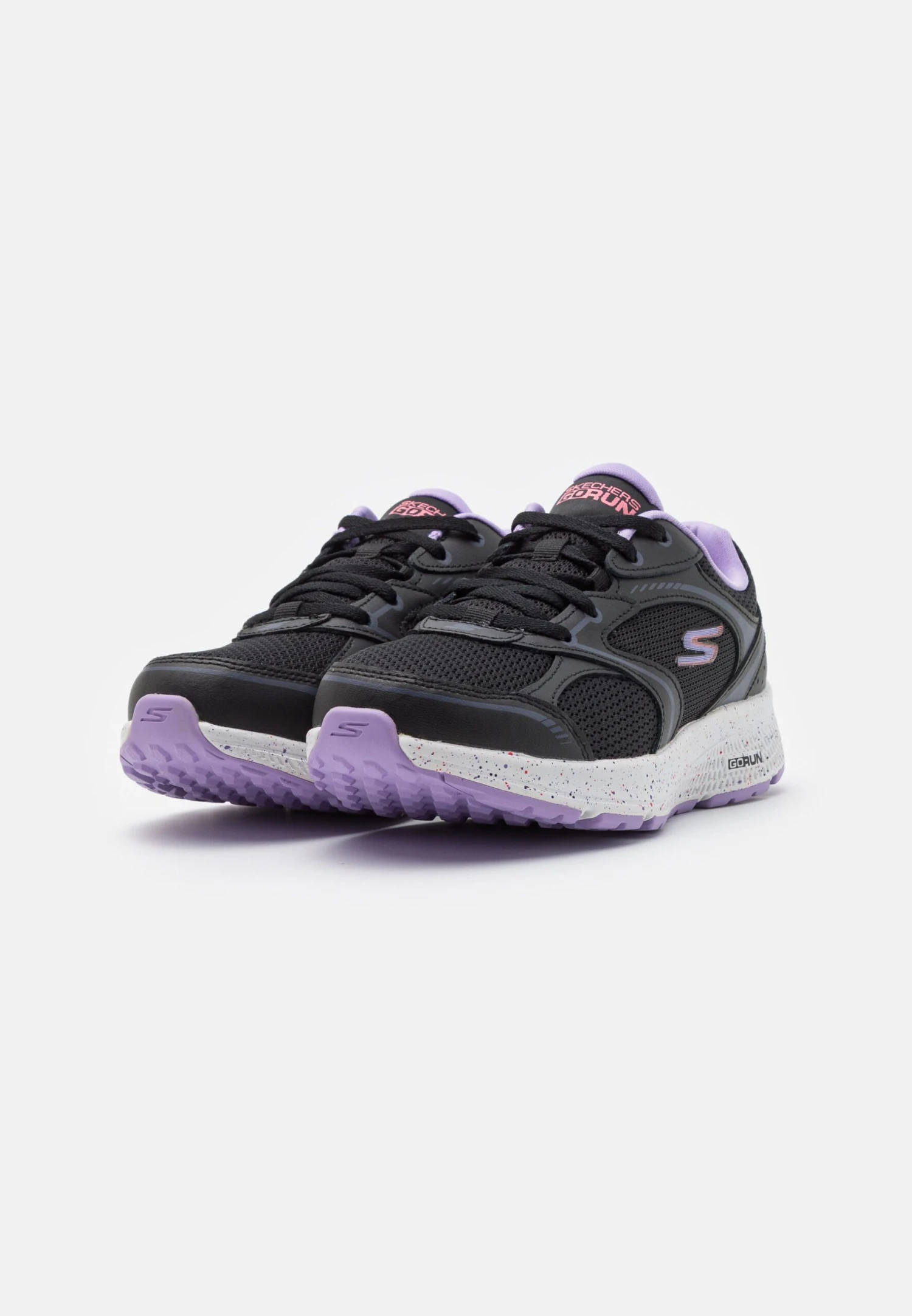 Go Run Consistent Lace Up - Neutral Running Shoes - Black/Lavender - Image 2