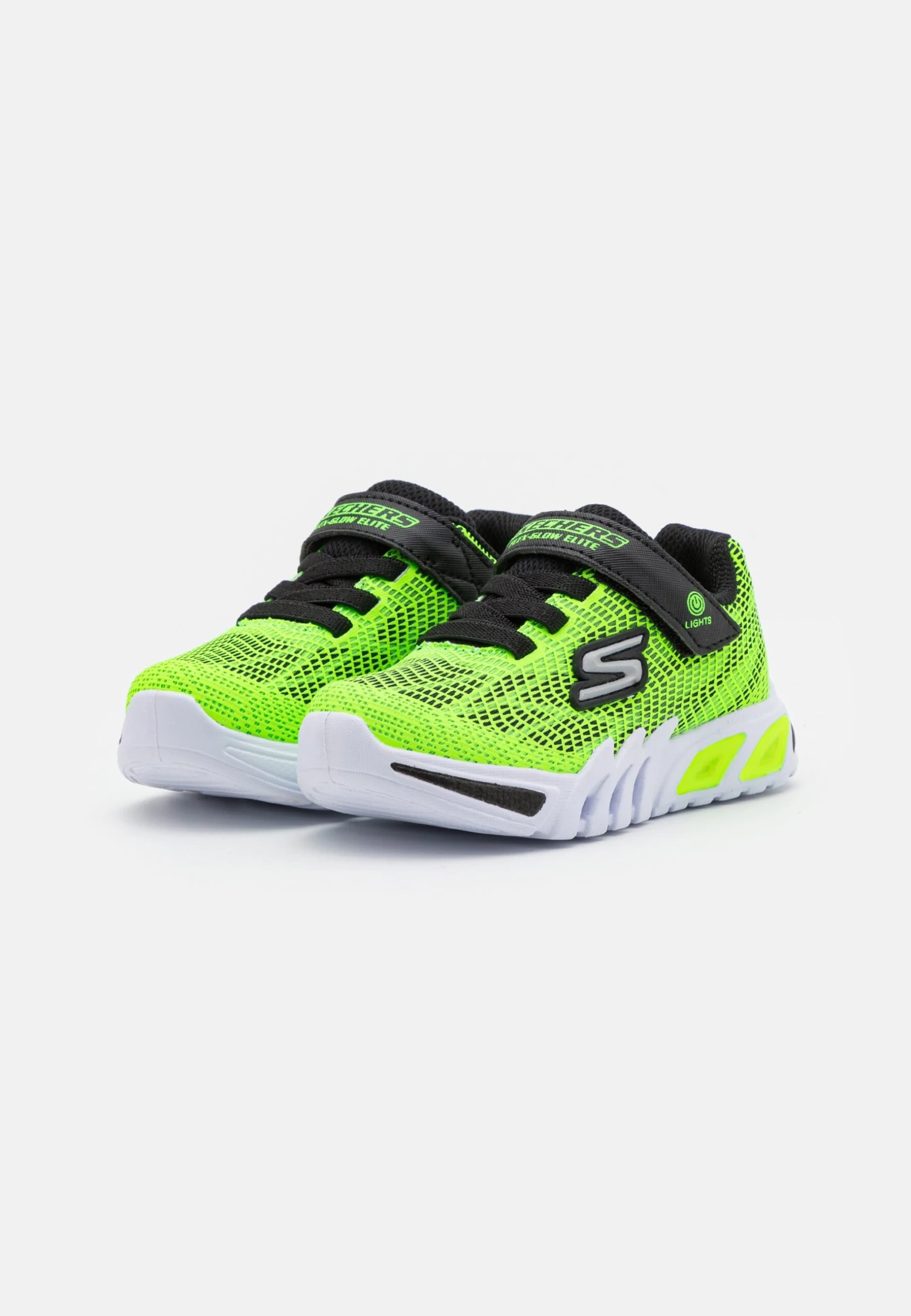 Skechers Flex Glow Elite - Trainers - Lime Synthetic/Black Trim - Image 2