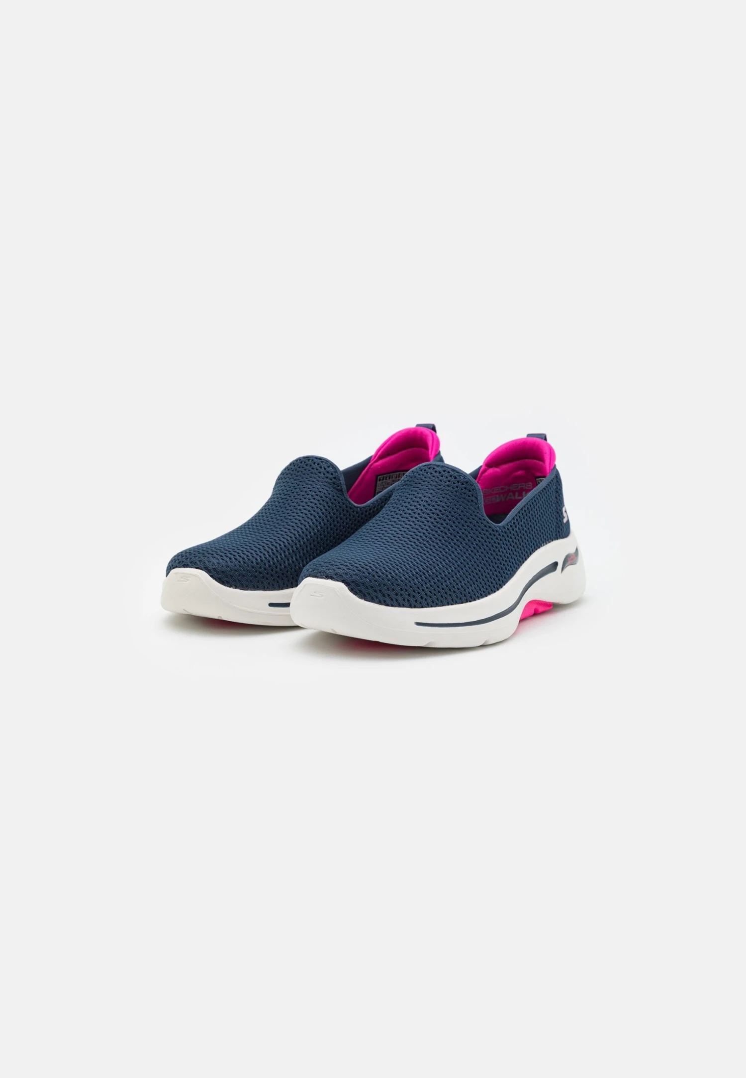 Go Walk Arch Fit Slip On - Walking Trainers - Navy Textile/Hot Pink Trim - Image 2