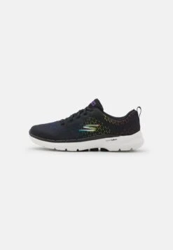 Go Walk 6 Bungee Lace Up - Walking Trainers - Noir/Multi-Coloured