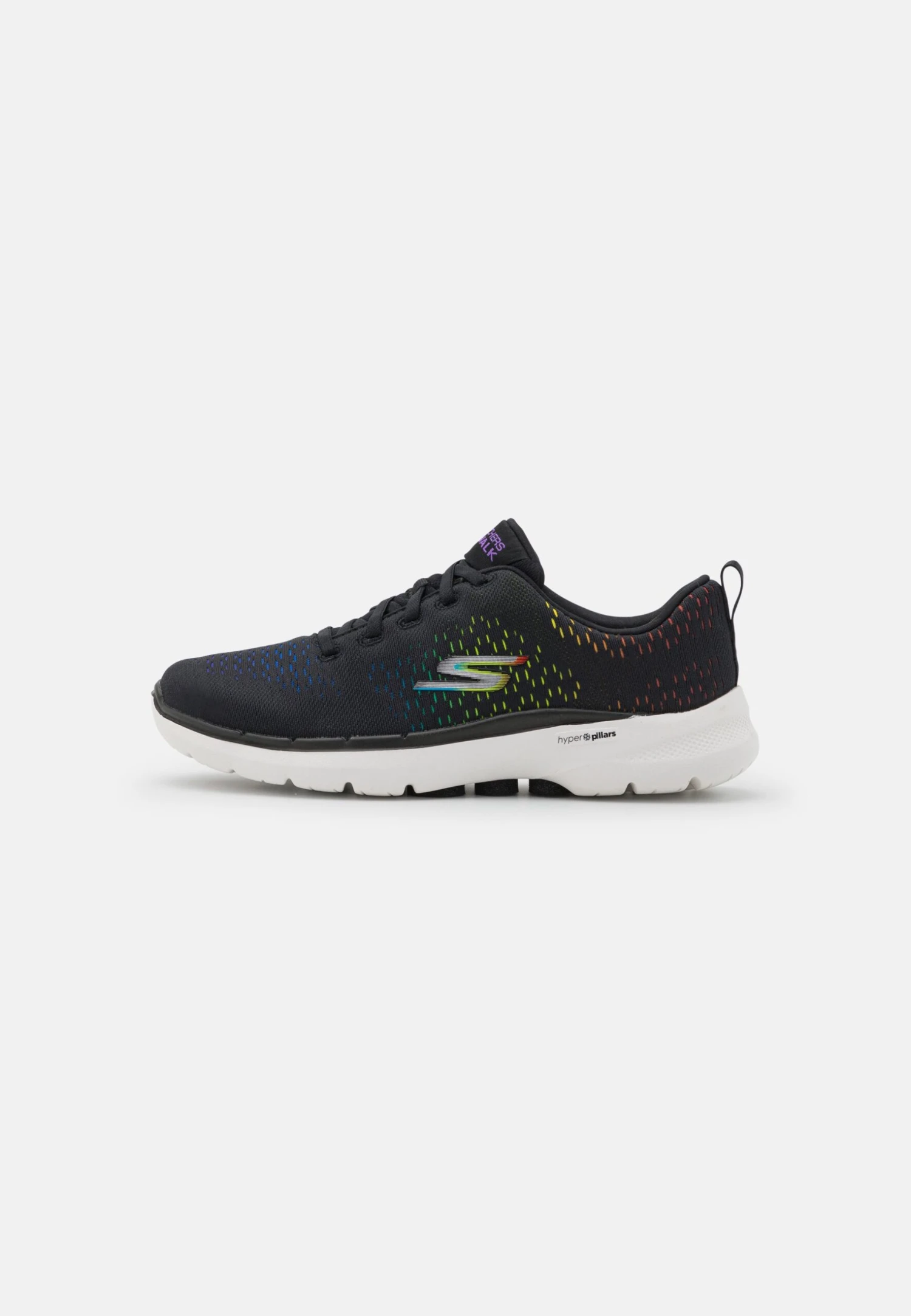 Go Walk 6 Bungee Lace Up - Walking Trainers - Noir/Multi-Coloured